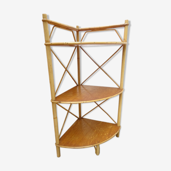 Etagère rotin d'angle à poser