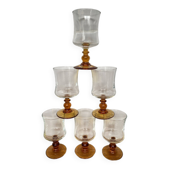 Set of 6 Luminarc white wine glasses Antique model