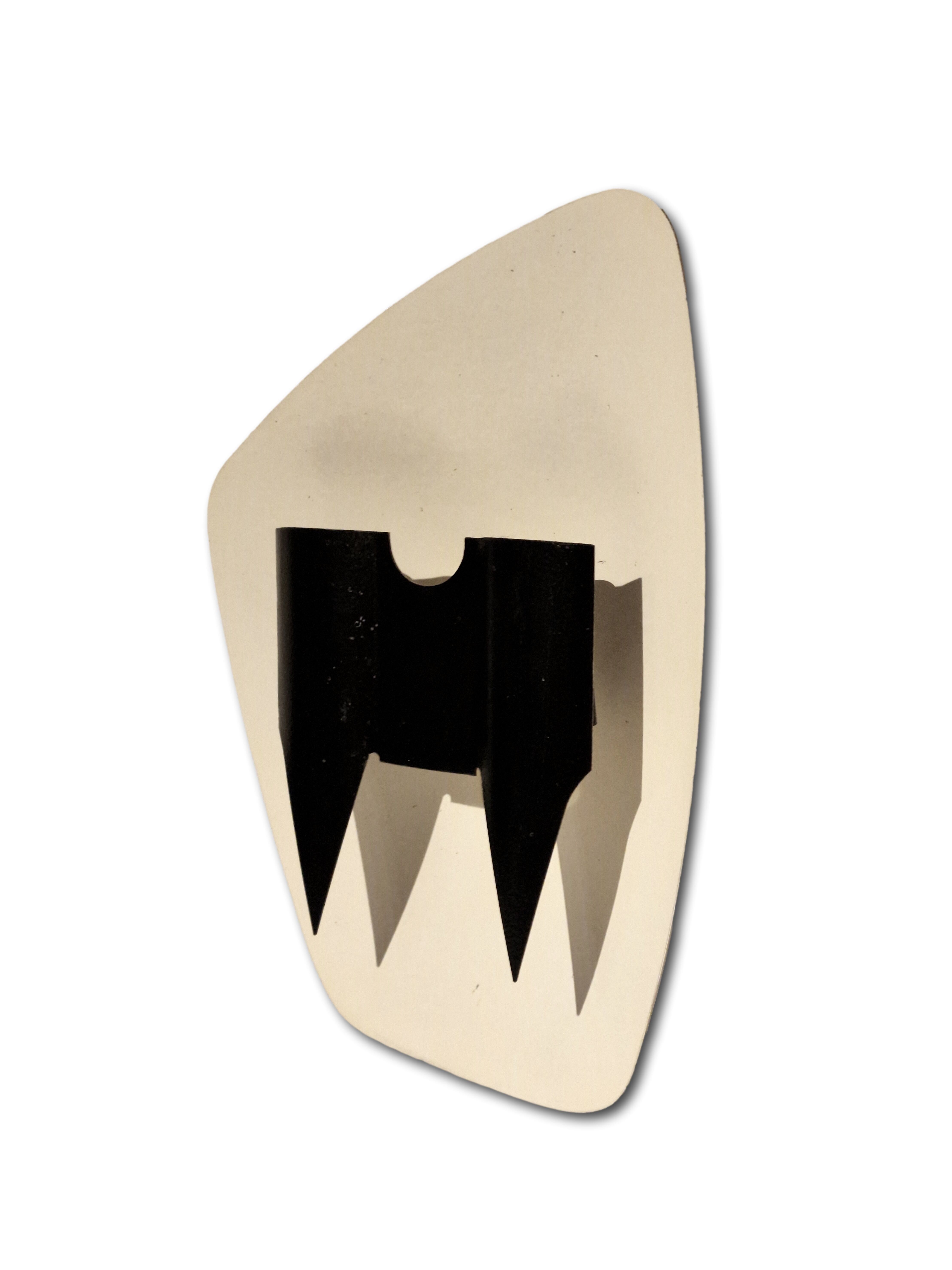 Minimalist wall lamp white & black, 1950s