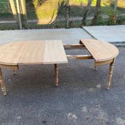Renovated Louis Philippe round extendable dining table 118-200cm 19th century