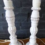 Set of 2 wooden lamp bases