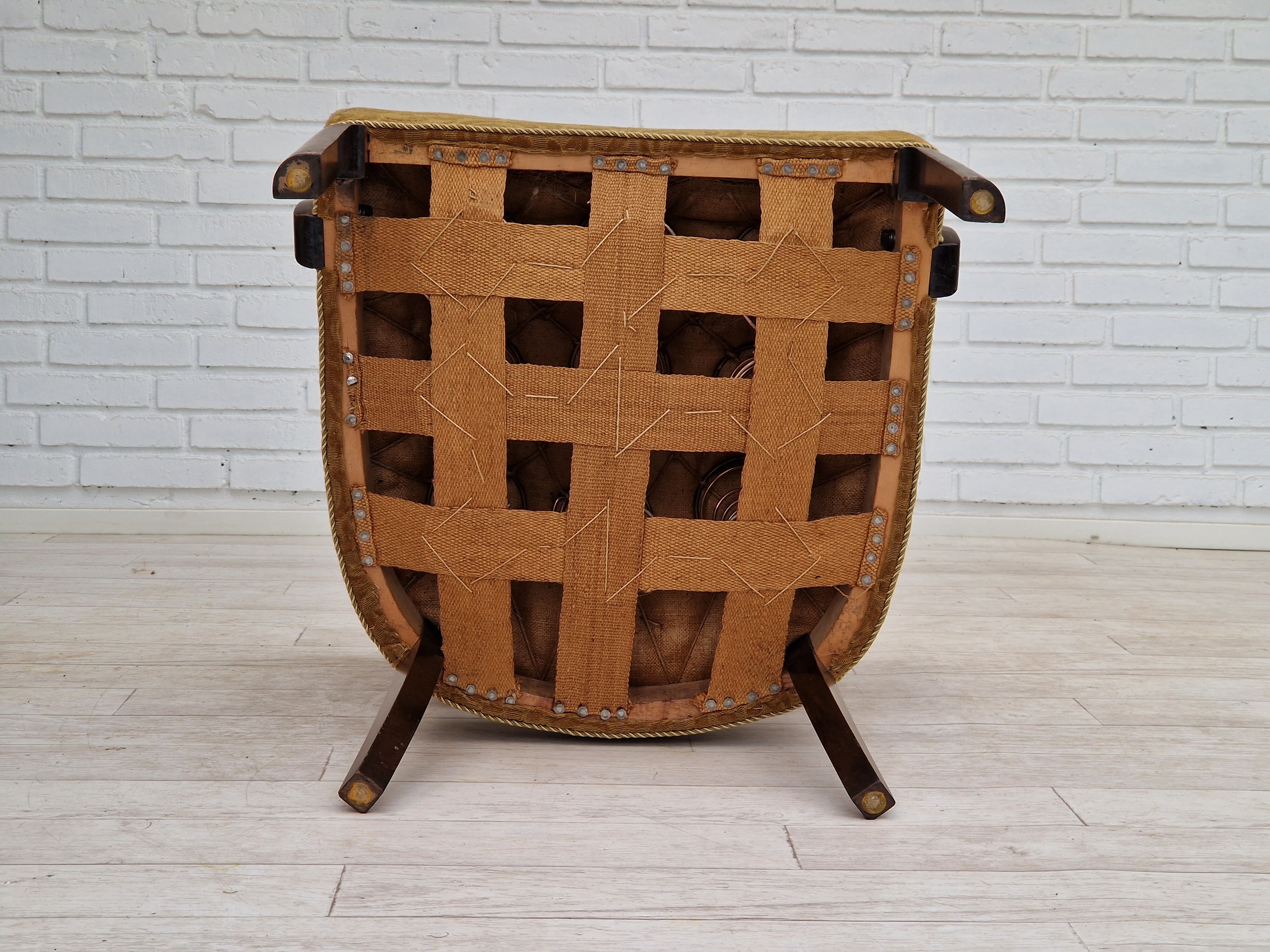 Fauteuil, tissu, bois de frêne, 1930