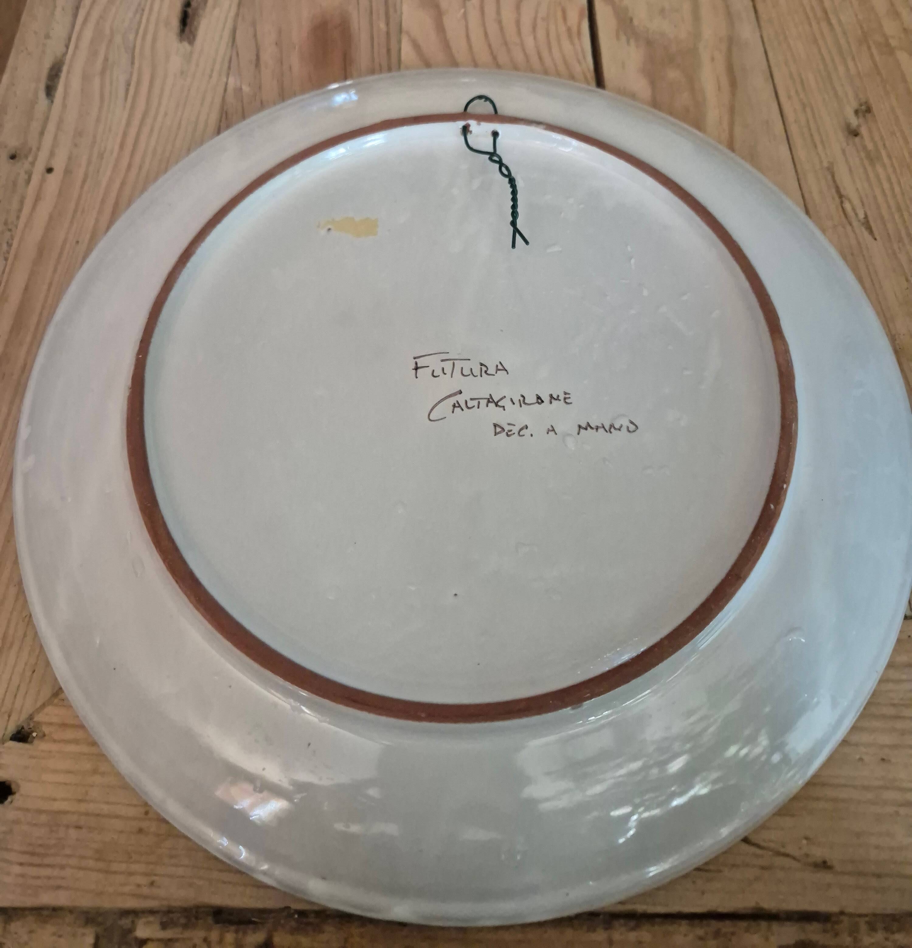 Decorative ceramic plate from Caltagirone.