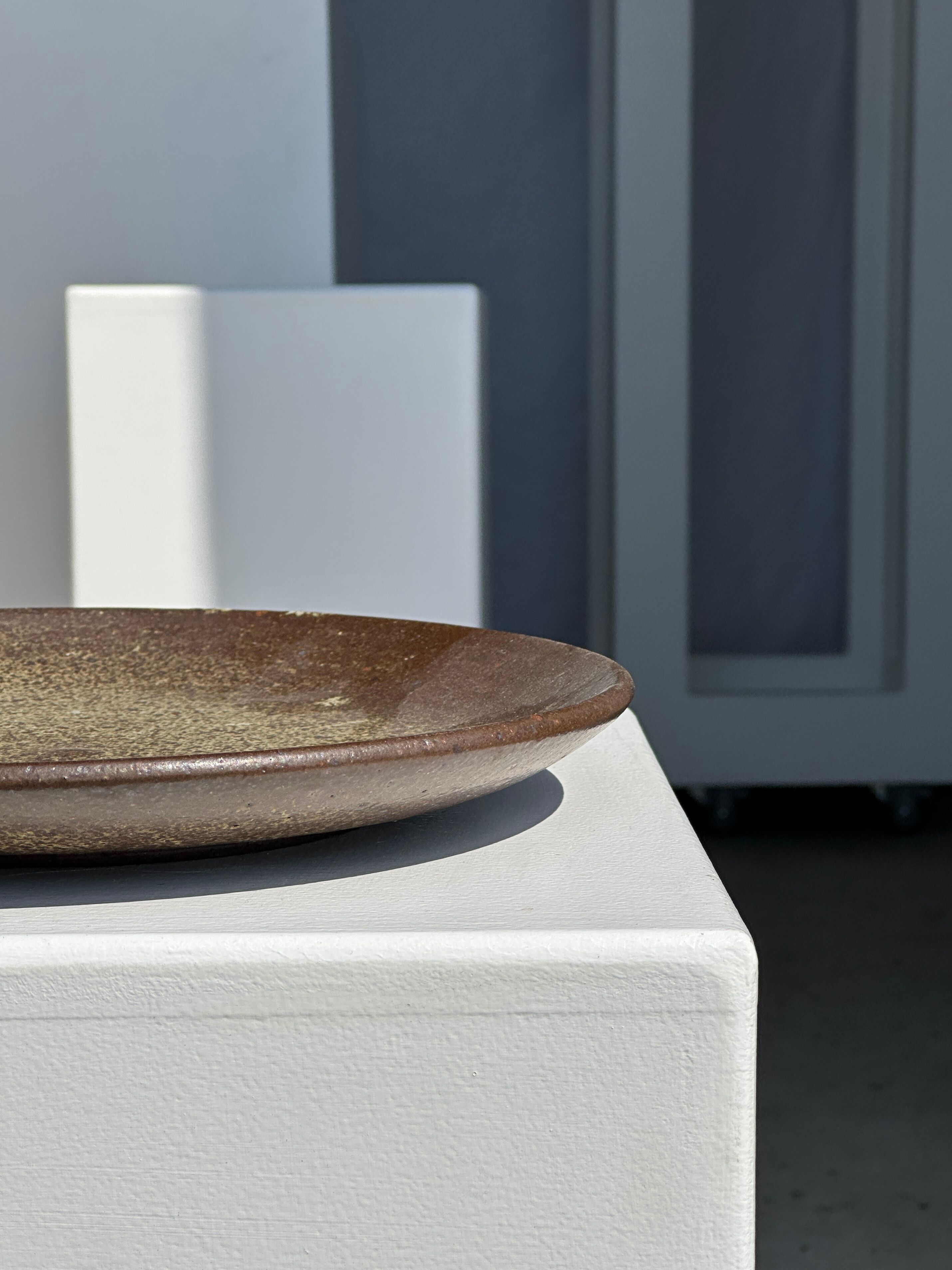 Indonesian green ceramic dish D:26.5