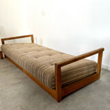 Old wooden sofa vintage brutalist design 60s