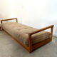 Old wooden sofa vintage brutalist design 60s