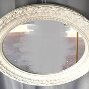 Large White Stucco Wooden Mirror Shabby Chic Baroque Decorative Art