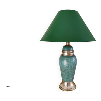 Turquoise and brass table lamp