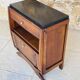 Art Deco bedside table in walnut, black marble top, circa 1920.