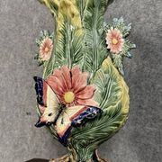 Very important butterfly vase from the Art Nouveau period in Barbotine