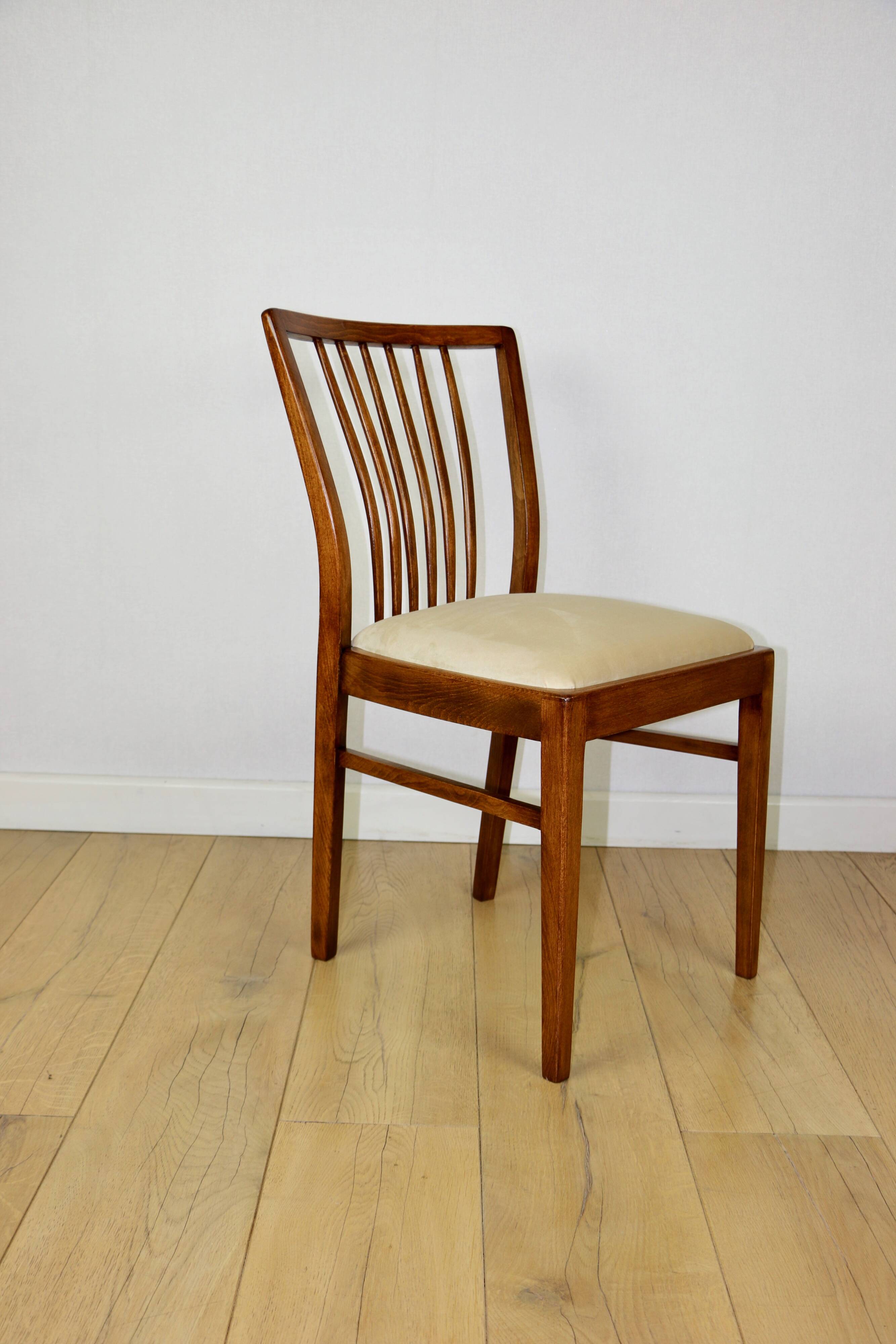 Vintage chairs beige velvet - set of 4