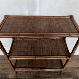 Vintage rattan bamboo wicker bookshelf