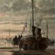 Mid 20th Century "Fishing Boat at Sea" Oil Painting