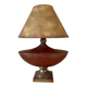 1960s ceramic lamp, fabric cable, lampshade