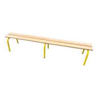 Metal and wood school bench school bench length 160 cm
