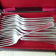 Box of 12 forks of table metal silver Alfénide Model Tosca