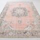 7x10 Vintage Salmon Pink Classic Madallion Turkish Rug, 219x314Cm