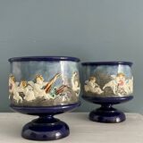 Two Thomas Sergent planters in Palissy majolica