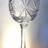 Set of 12 carved crystal wine glasses