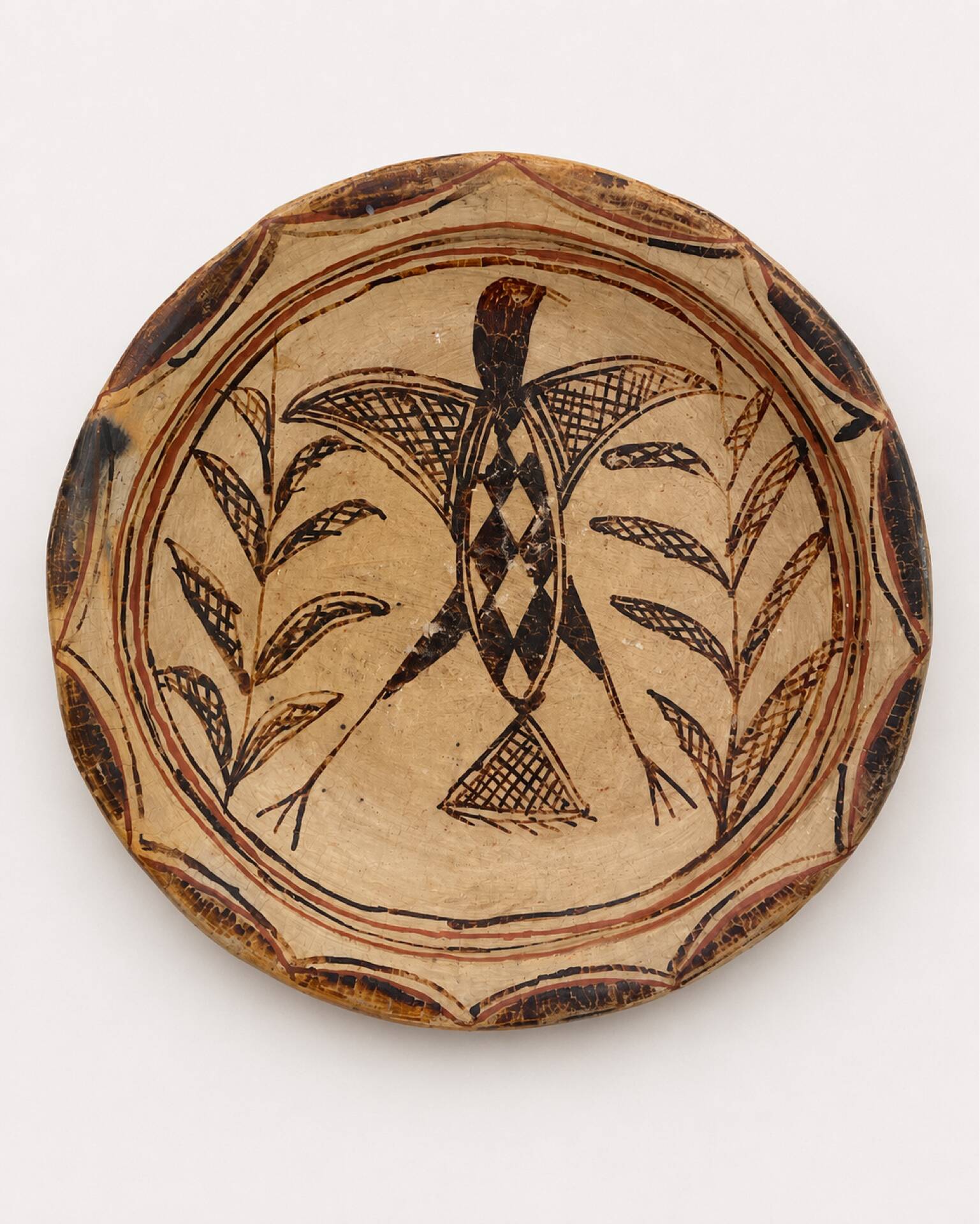Ancient Berber dish from Kabylie featuring a bird, early 20th century.