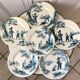Set of 6 flat plates Iron Earth model "Garde Champêtre" late nineteenth