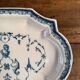 Oval dish in Moustiers earthenware in shades of blue