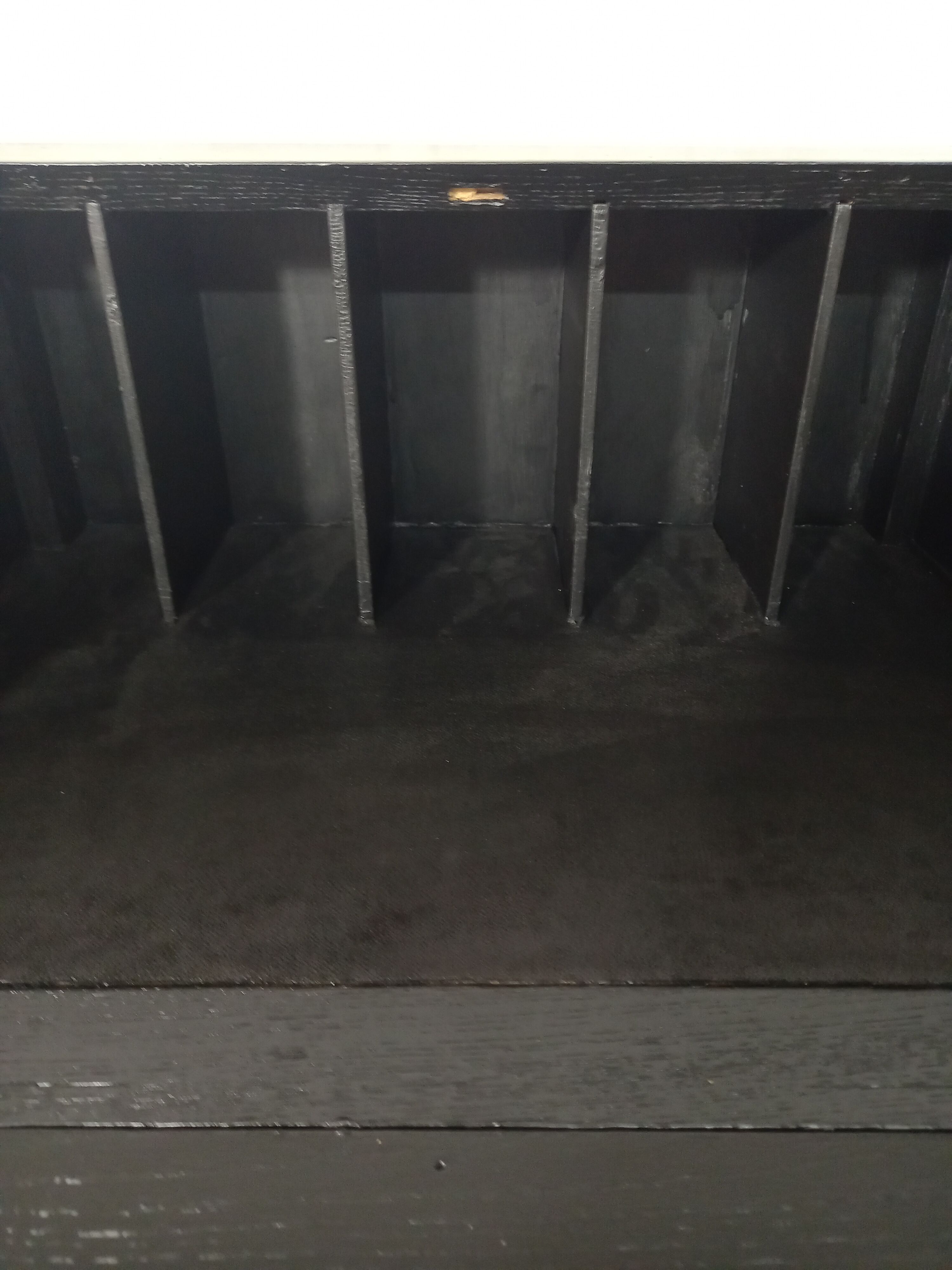 Small secretary with black and gold lid