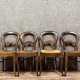 Set of 4 Louis XV style chairs in walnut, 19th century