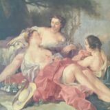 Fireplace trumeau with painted canvas 116x176cm