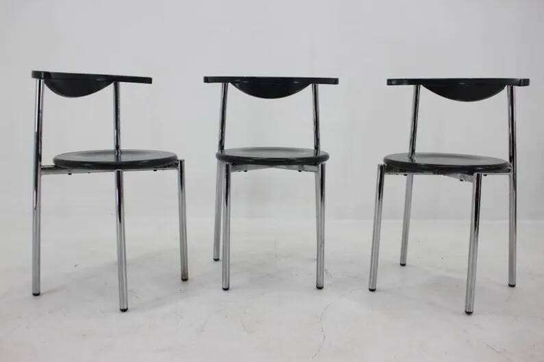 Set of Three Mid Century Dining Chairs, Germany, 1980s