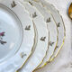 6 Limoges Berry porcelain plates with bird of paradise motif