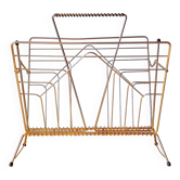 Gold metal magazine or vinyl rack, 1950