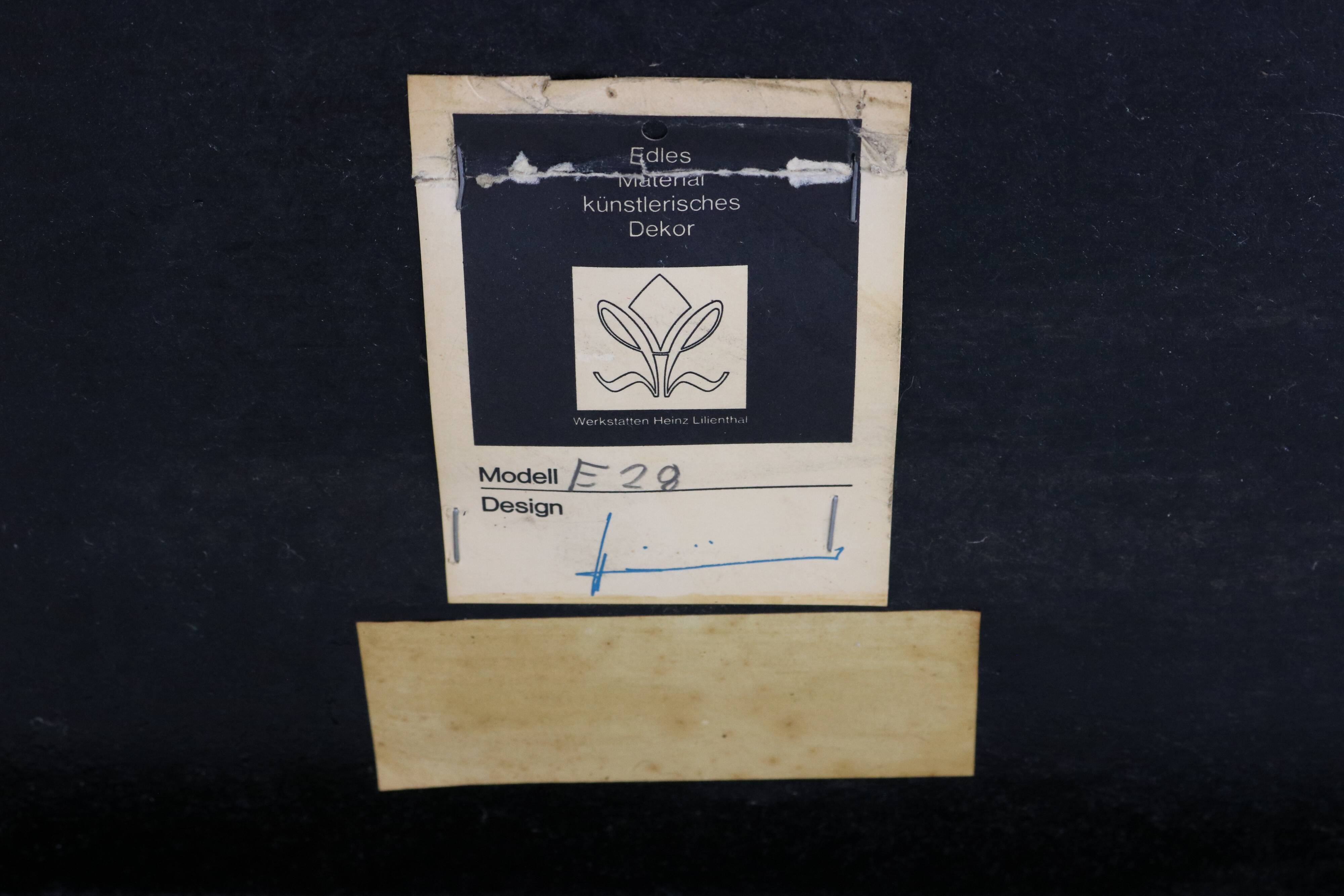 German design etched metal coffee table by Heinz Lilienthal