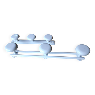 Lot de 2 porte manteaux métal blanc vintage