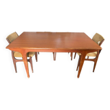 Teak dining room table with extensions by Jean Tricoire & Robert Vecchione - 1960s