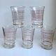 Lot de 5 verres à eau dorés et rouge années 50