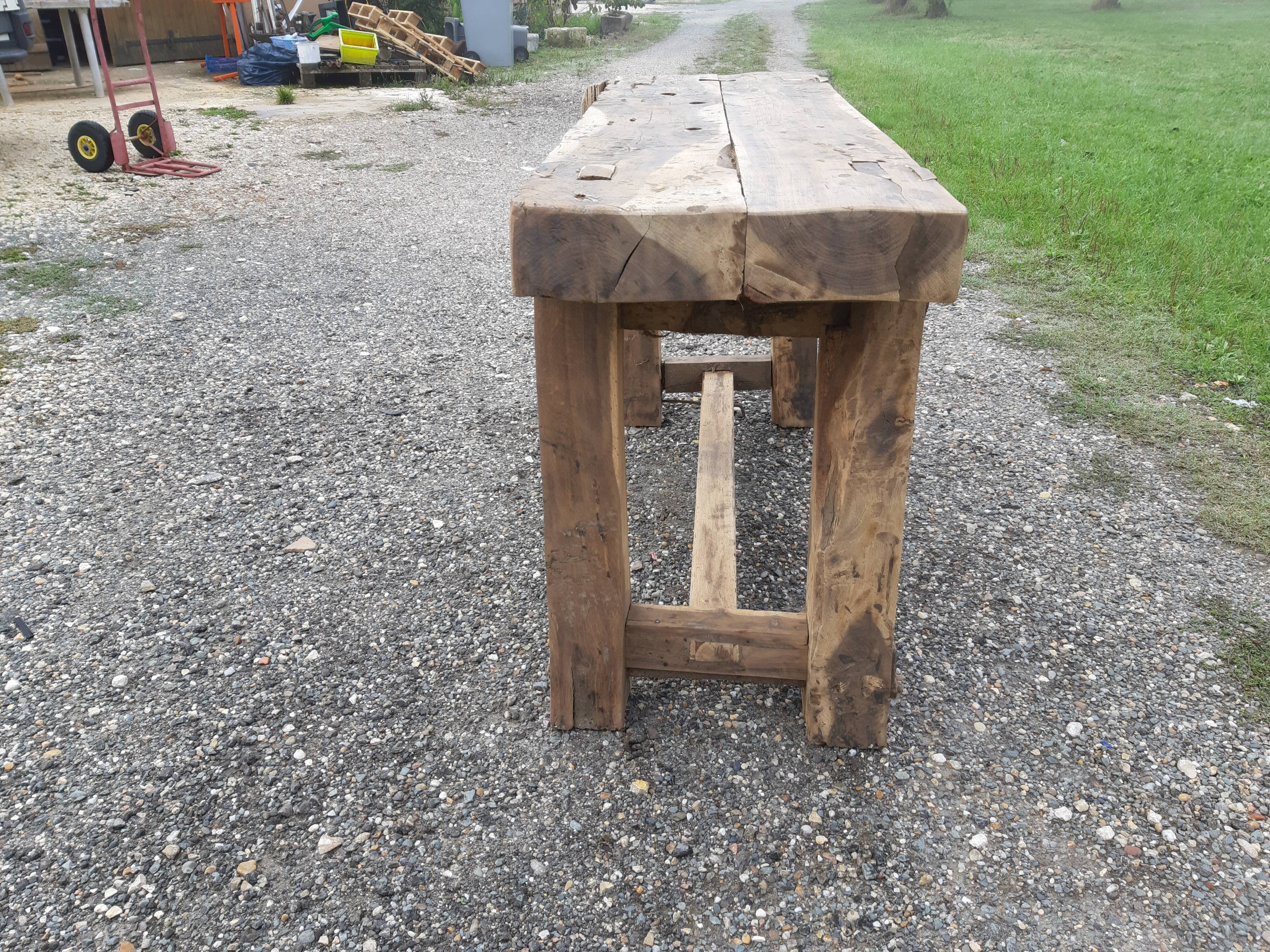 Old walnut workbench