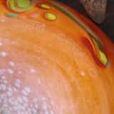 Blown glass vase signed j.m operto silice creation biot