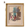 Mid-Century Modern Swedish "Seated Figures" Vintage Figurative Painting, Framed