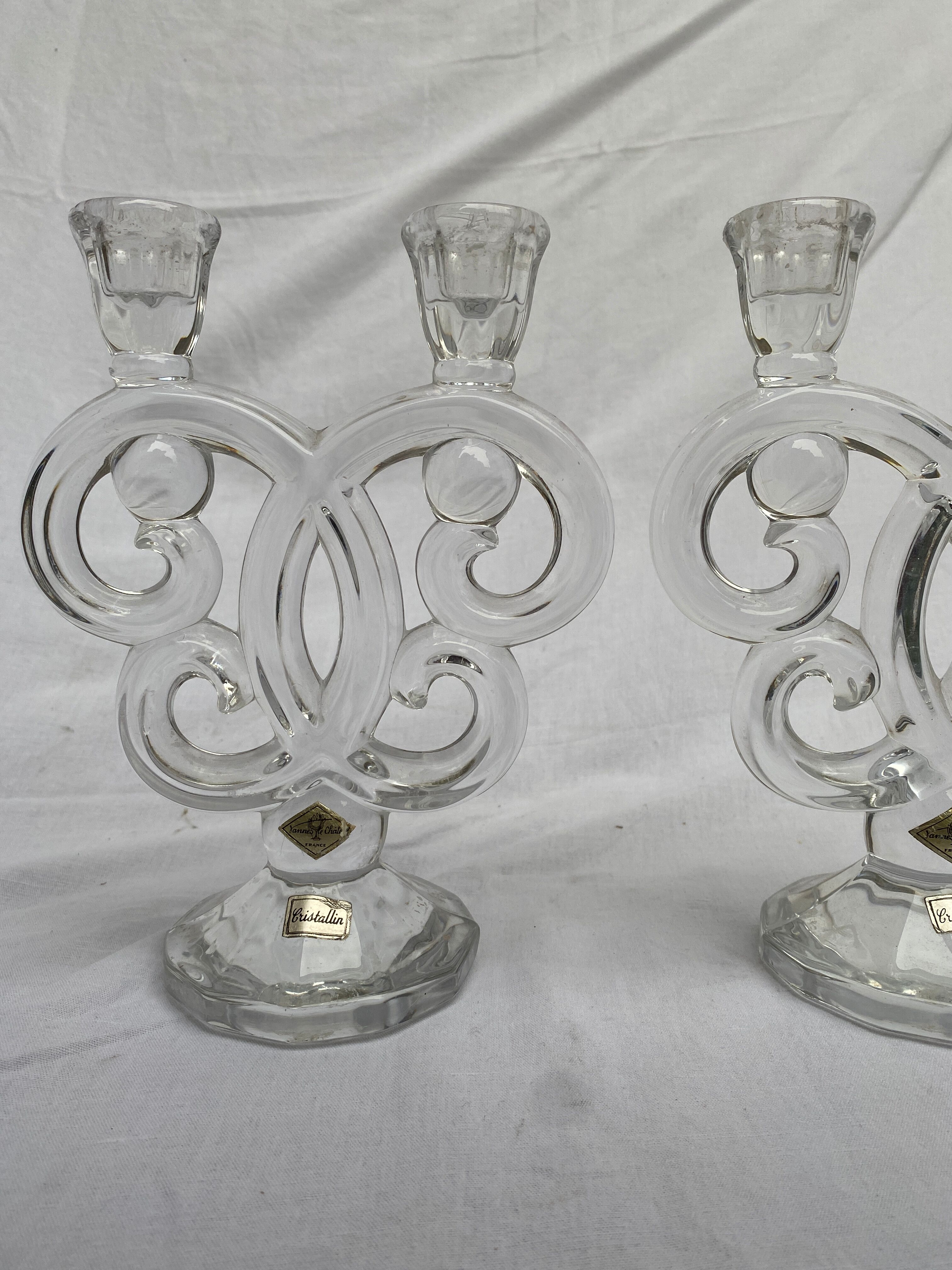 Pair of Cristallin candle holders