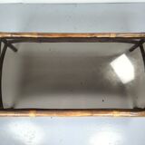 Table basse bambou verre fumé