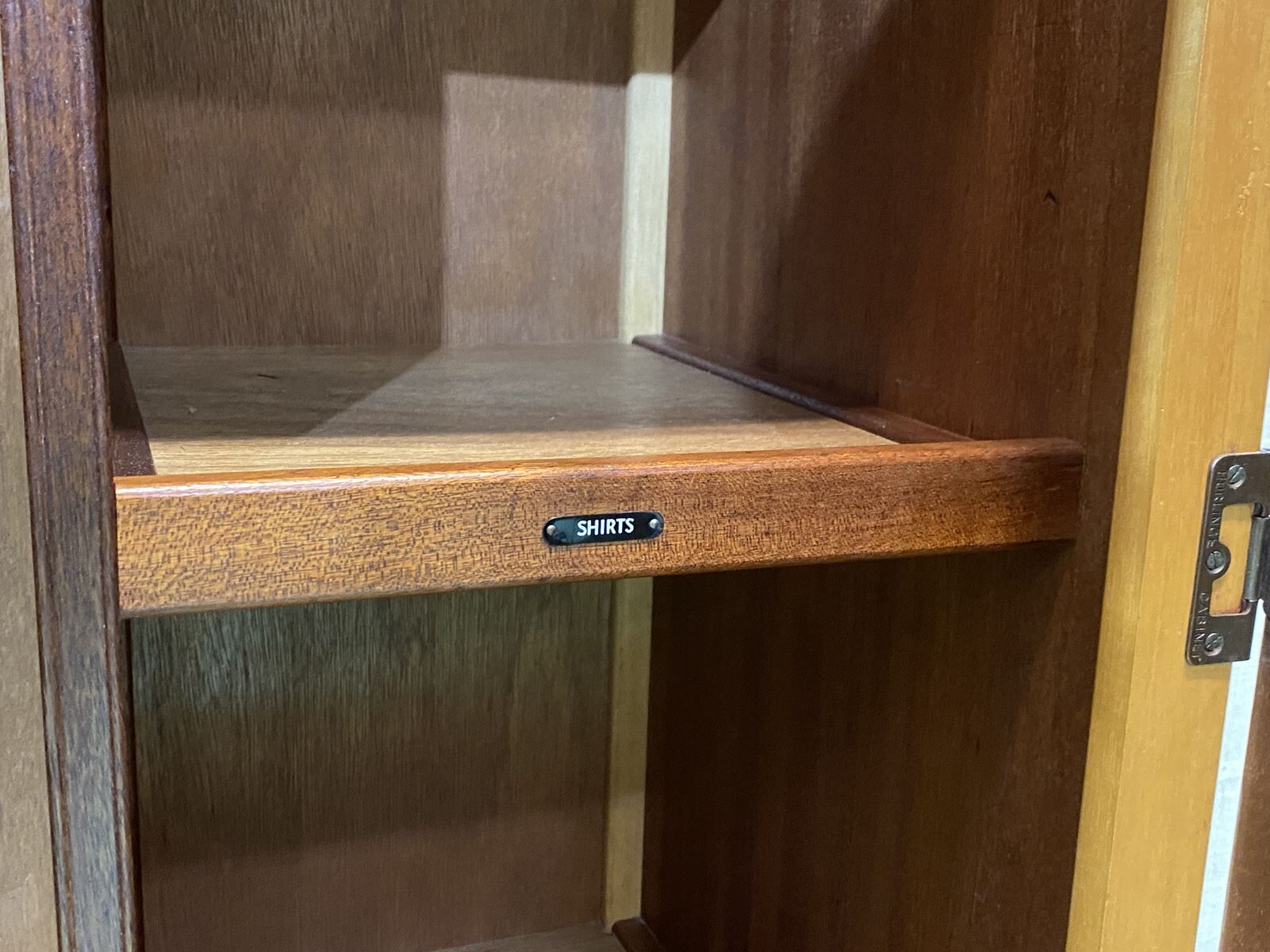 English 1960s student cabinet in elm magnifying glass