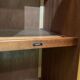 English 1960s student cabinet in elm magnifying glass