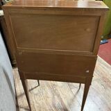 Cylinder desk topped with a Louis XVI style marquetry display case