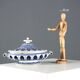 Antique vegetable dish in porcelain, Minton factory, England 1800s.
