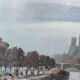 Ancienne Peinture À L Huile Notre Dame/Paris/Guérin Gabriel/19 Ème Siècle