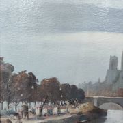 Old Oil Painting Notre Dame/Paris/Guérin Gabriel/19th Century