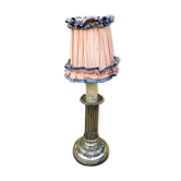 Louis XVI candle holder in electrified bronsze - Bedside or table lamp