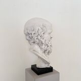 White Bust of Socrates, 1940, Plaster on a Black Marble Base