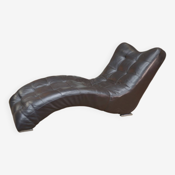 Chaise Longue Leather Armchair "Contempo" Italy 1970